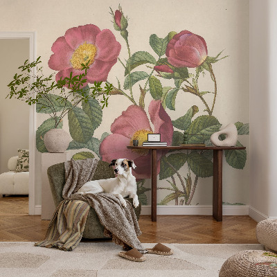Papel de parede para sala motivo de rosa