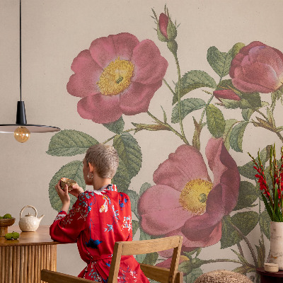 Papel de parede para sala motivo de rosa