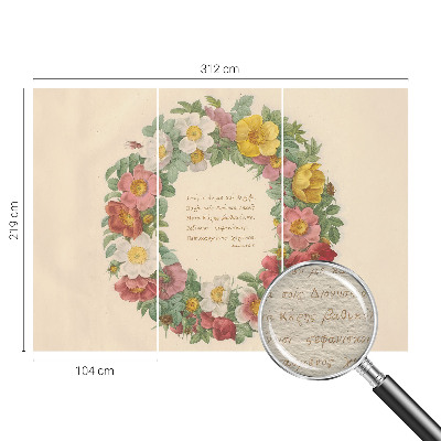 Papel de parede decorativo Coroa de flores