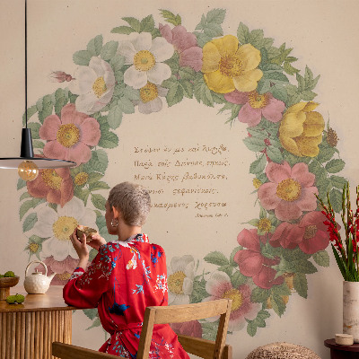 Papel de parede decorativo Coroa de flores