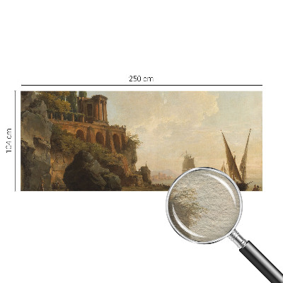 Mural de fotos na parede paisagem marítima