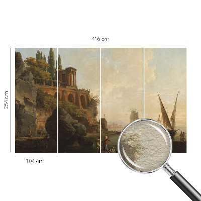 Mural de fotos na parede paisagem marítima