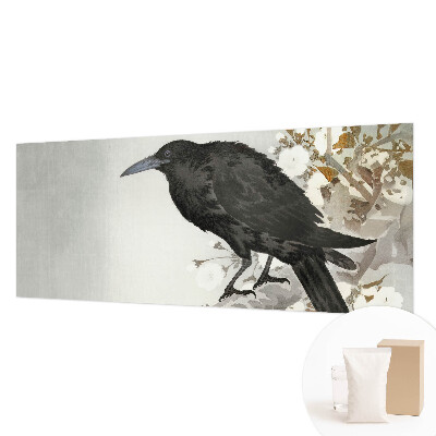 Papel de parede para sala Corvo nas flores