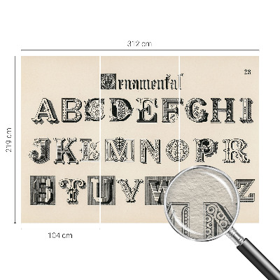 Papel de parede decorativo Letras decorativas
