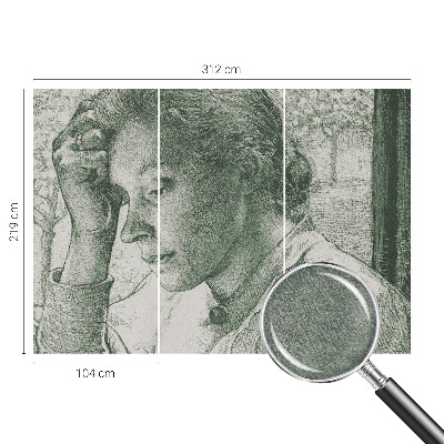 Papel de parede decorativo Mulher reflexiva