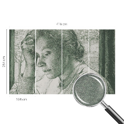 Papel de parede decorativo Mulher reflexiva