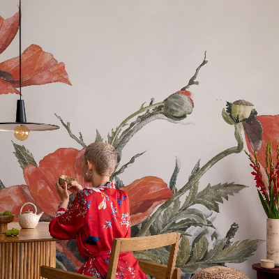 Papel de parede papoulas vermelhas