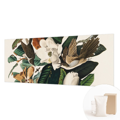 Mural fotográfico pássaros magnólias