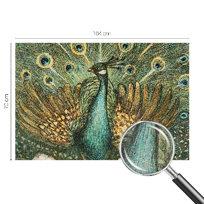 Mural de fotos na parede Pavão majestoso