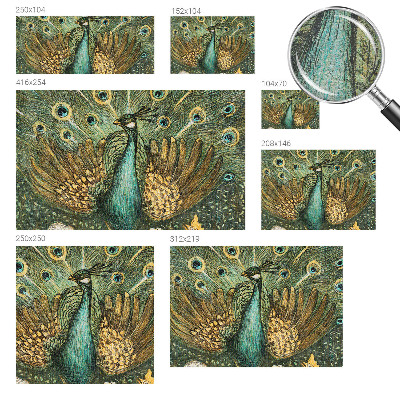 Mural de fotos na parede Pavão majestoso