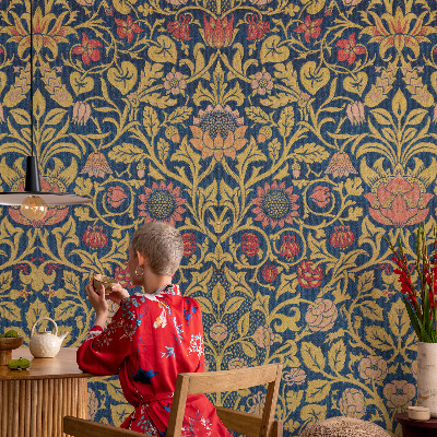 Papel de parede para sala Estampa floral