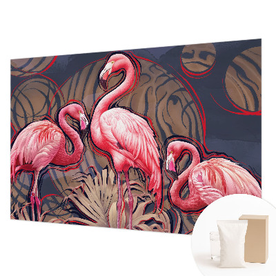 Papel de parede fotográfico flamingos cor-de-rosa