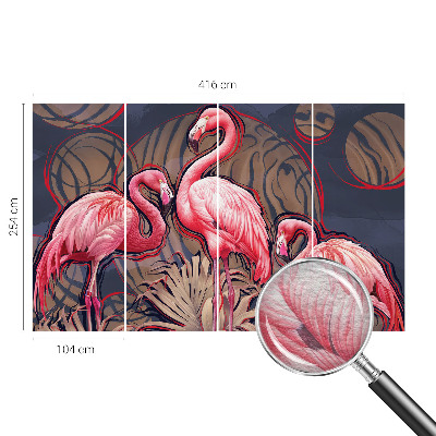 Papel de parede fotográfico flamingos cor-de-rosa