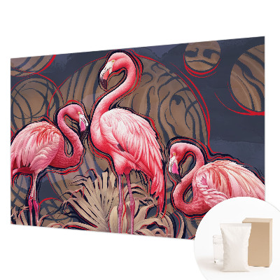 Papel de parede fotográfico flamingos cor-de-rosa