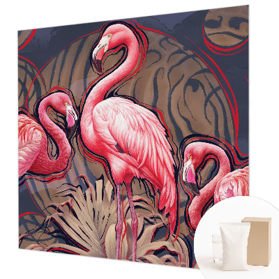 Papel de parede fotográfico flamingos cor-de-rosa