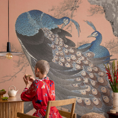 Mural de fotos na parede Elegância do pavão