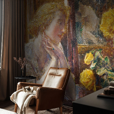 Papel de parede fotográfico Mulher com rosas