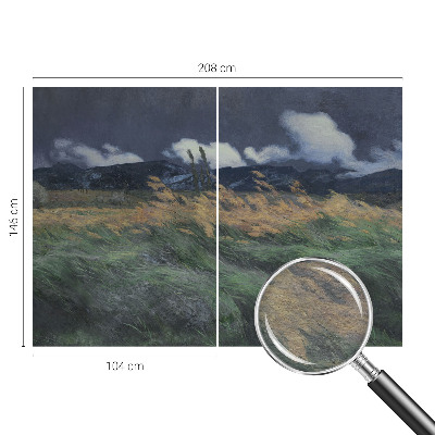 Mural de fotos na parede Grama soprada