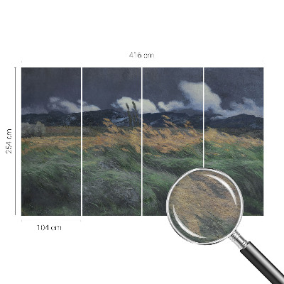 Mural de fotos na parede Grama soprada