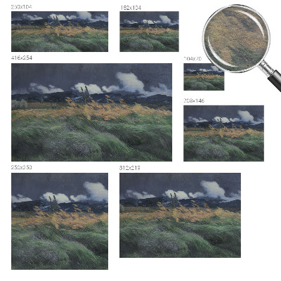 Mural de fotos na parede Grama soprada