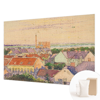 Papel de parede para sala telhados urbanos