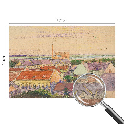 Papel de parede para sala telhados urbanos