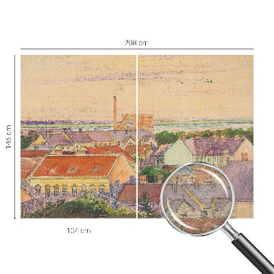 Papel de parede para sala telhados urbanos