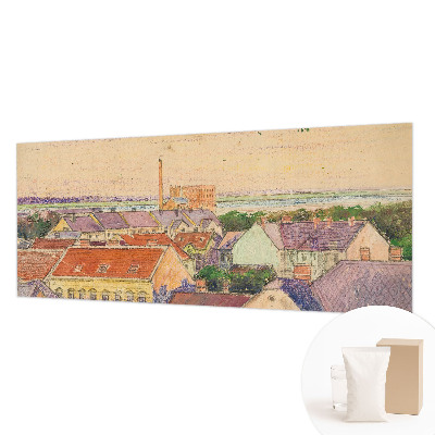 Papel de parede para sala telhados urbanos