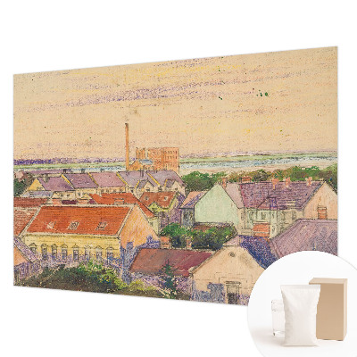 Papel de parede para sala telhados urbanos
