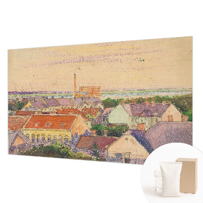 Papel de parede para sala telhados urbanos