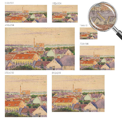 Papel de parede para sala telhados urbanos