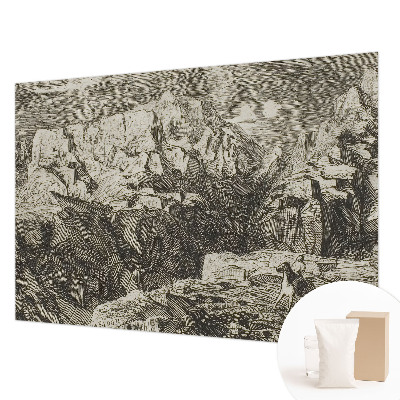 Papel de parede decorativo paisagem montanhosa