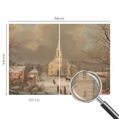 Papel de parede para sala Paisagem de inverno