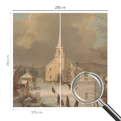 Papel de parede para sala Paisagem de inverno