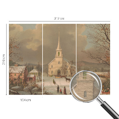 Papel de parede para sala Paisagem de inverno