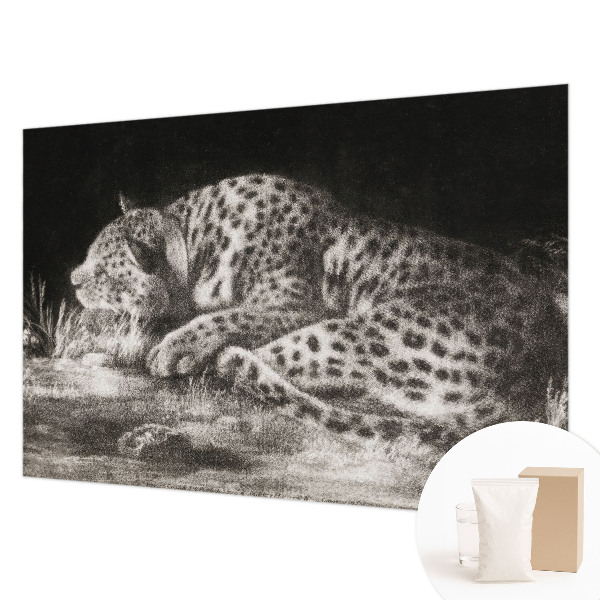 Papel de parede para sala Leopardo descansando