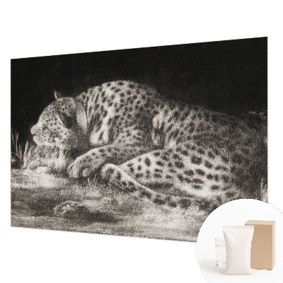 Papel de parede para sala Leopardo descansando