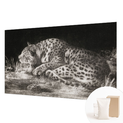 Papel de parede para sala Leopardo descansando