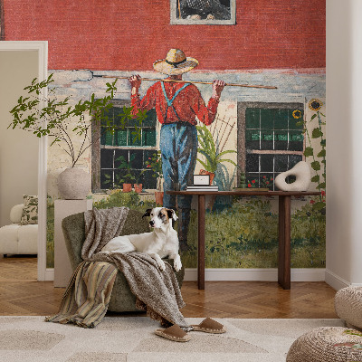 Fotomural Cena de aldeia