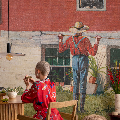 Fotomural Cena de aldeia