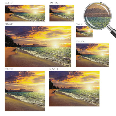 Papel de parede para criança com estampa de praia ao pôr do sol