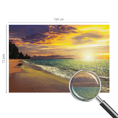 Papel de parede para criança com estampa de praia ao pôr do sol