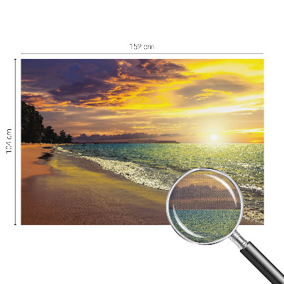 Papel de parede para criança com estampa de praia ao pôr do sol