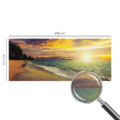Papel de parede para criança com estampa de praia ao pôr do sol