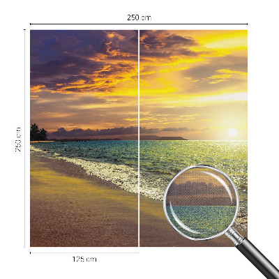 Papel de parede para criança com estampa de praia ao pôr do sol