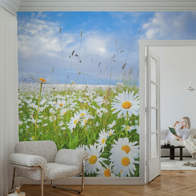 Papel de parede 3D com estampa 'Prado de verão'