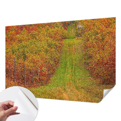 Papel de parede autocolante para quarto com estampa em tons de outono