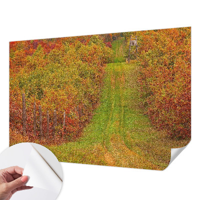 Papel de parede autocolante para quarto com estampa em tons de outono