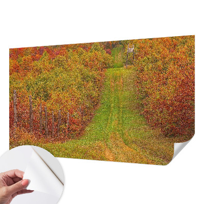 Papel de parede autocolante para quarto com estampa em tons de outono