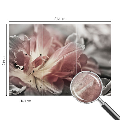 Papel de parede autocolante para sala com motivo de flores em tons pastel